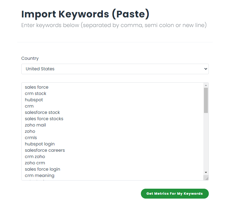 Paste Keywords